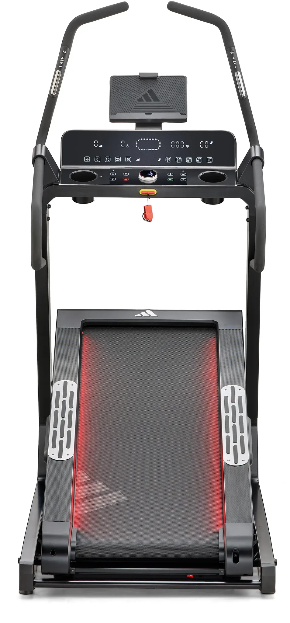 Laufband ADIDAS PERFORMANCE "adidas T-800 High Incline Laufband", rot, Laufbänder, Kinder, ohne Unterlegmatte, Laufband, Climb Mode, Apps, LED Beleuchtung, Stufenlose Steigung bis 40 %, B:91cm H:201cm L:182cm