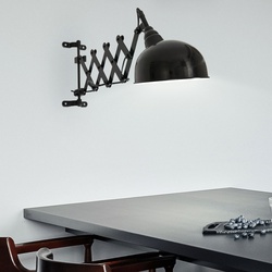 Wand Lampe schwarz Ziehharmonika Gelenk Leuchte Spot verstellbar Schlaf Zimmer Beleuchtung Steinhauer 774ZW