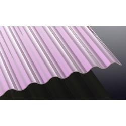 Acryl Wellplatte, Opal-Sunstop, 3 mm, glatt - 1045 x 2000 mm Lichtplatte Runde Welle S 76/18 - Nutzbreite 981 mm