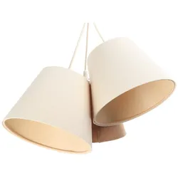 Boho Pendelleuchte 3 Schirme beige creme hell aus Leinen und Jute