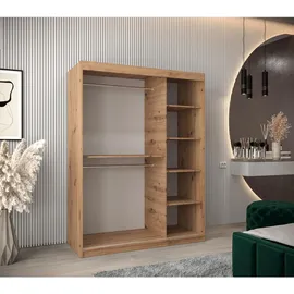 abiks möbel Schwebetürenschrank MONACO 150 x 200 x 62 cm Eiche Artisan