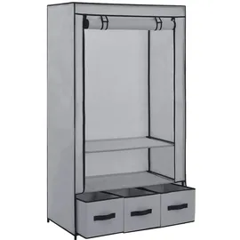 vidaXL Kleiderschrank mit 3 Schubladen 87 x 159 x 49 cm Grau
