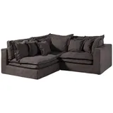 MASSIVMOEBEL24.DE Ecksofa 238x234x90 dunkelgrau SYLT