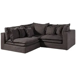 MASSIVMOEBEL24.DE Ecksofa 238x234x90 dunkelgrau SYLT