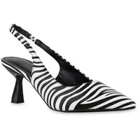 VAN HILL Damen Slingpumps Stiletto Basic Klassisch Schuhe 216260 Schwarz Weiss Zebra 36 - 36 EU