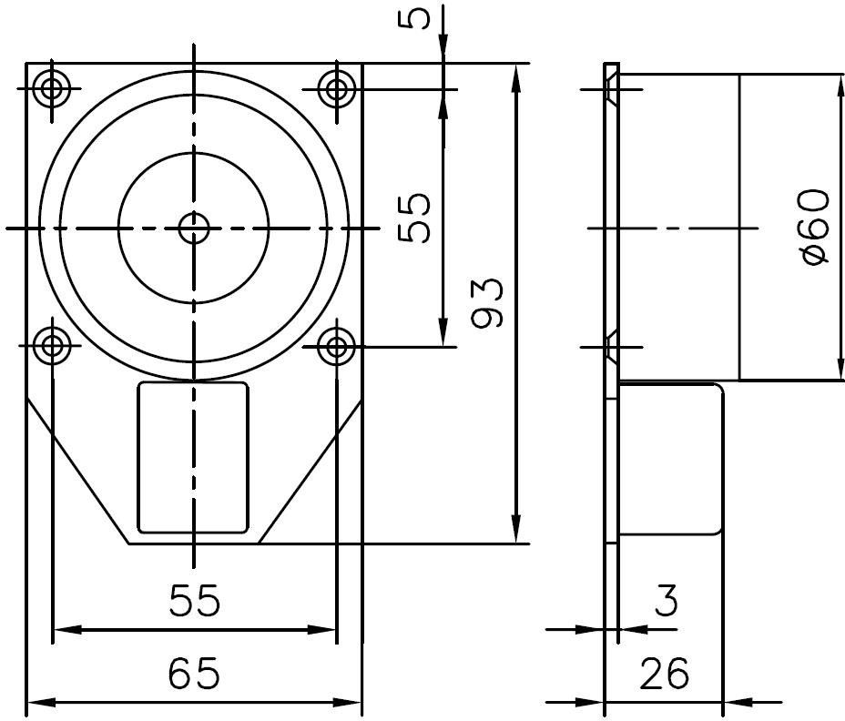 Hekatron Türhaftmagnet für Wandmontage THM425 runde Bauform silber/schwarz Herstellernummer: 6500016