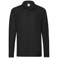 FRUIT OF THE LOOM Premium Long Sleeve Poloshirt Herren - schwarz,