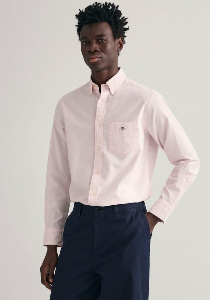 Gant Businesshemd Regular Fit Oxford Hemd strukturiert langlebig dicker Oxford Hemd Regular Fit rosa