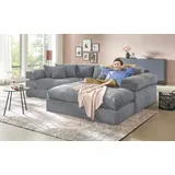 Smart Ecksofa in modernem Cord Lianea ¦ grau ¦ Maße (cm): B: 291 H: 86 T: 208.0