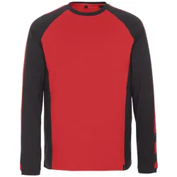 Langarmshirt "BIELEFELD" Unique - 4XL - rot/schwarz