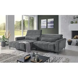 Möbel Kraft Eckcouch mit elektrischer Sitztiefenverstellung 2-Sitzer Grün