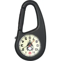 JewelryWe Karabineruhr Totenkopf Uhr mit Karabiner: Halloween Gothic Schädel mit Schlamm Leuchtendes Gesicht Zeiger Taschenuhr Analog Quarz Clip On Uhr für Ärzte Krankenschwestern Sanitäter Köche