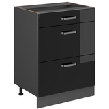 Vicco Schubladenunterschrank Küchenschrank R-Line Solid Anthrazit Schwarz 60 cm modern