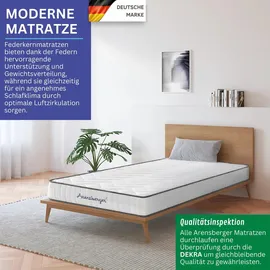 Arensberger Taschenfederkern Matratze mit Schaumstoff Schicht - H2 H3 Mittelfest – 7 Zonen - Federkern - Liegekomfort 180x200cm