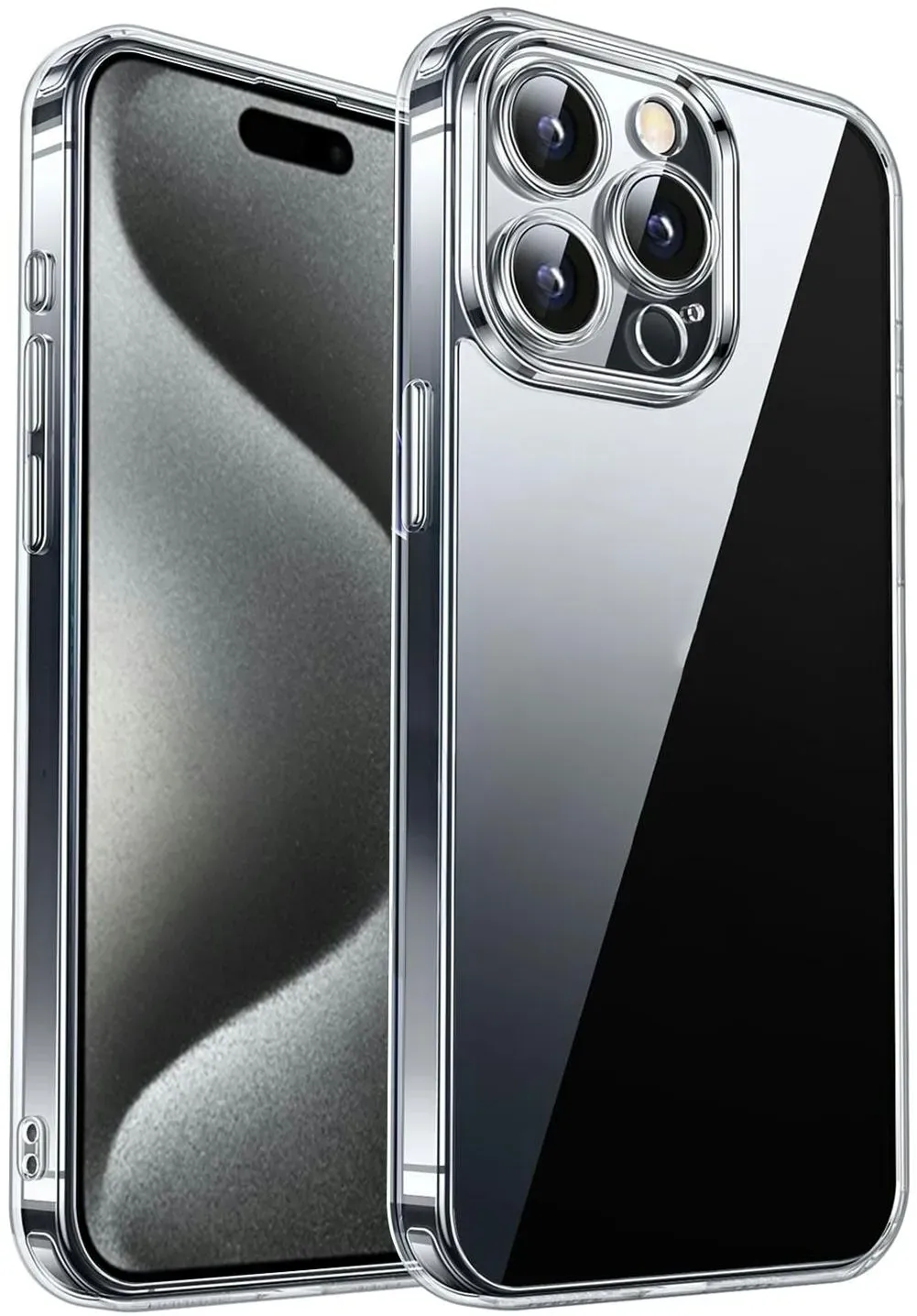 Schutzhülle für iPhone 15 Pro Kamera Case Panzerhülle Handyhülle Cover Tasche Transparent Smartphone Bumper