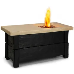 Blumfeldt Corinth Gas-Feuerstelle 40.000BTU/13kW Abdeckung Edelstahlbrenner Schwarz
