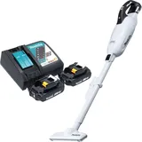 Makita DCL 281 FRAW Akku Staubsauger 18 V weiß Brushless + 2x Akku 2,0 Ah + Ladegerät