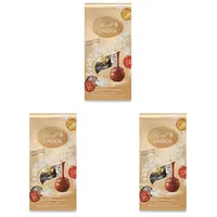 Lindt Schokolade LINDOR Mischung | 137 g Beutel | ca. 10 Kugeln mit zartschmelzender Füllung in den Sorten Milch, dunkel 60%, weiß, Haselnuss | Pralinen-Geschenk| Geschenk (Packung mit 3)