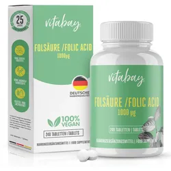 Vitabay Folsäure - Folic Acid - 1000 mcg 240 St