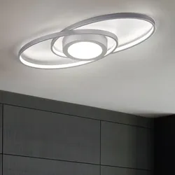 LED Design Decken Lampe Switch DIMMER Wohn Ess Zimmer Beleuchtung Flur Lampe silber REALITY R62991187