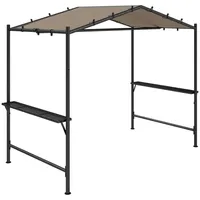 Outsunny Grillpavillon Beige, Metall, 149x230x277 cm, Sonnen- & Sichtschutz,