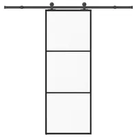 vidaXL Schiebetür mit Beschlag 76x205 cm ESG-Glas & Aluminium