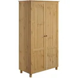 Kleiderschrank HOME AFFAIRE "Juventus, Drehtürenschrank, Schrank", beige (natur), B:97cm H:180cm T:51cm, Massivholz, Schränke, mit 2 Türen, 97 cm breit, aus massiver Kiefer, FSC-zertifiziert