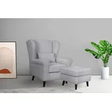 Home Affaire »Ohrensessel CHISTELLE, wahlweise mit Polsterhocker«, mit Wellenunterfederung, Maße: B/T/H: 81/87/99 cm