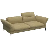 FLEXLUX 2,5-Sitzer Salino, Funktionssofa, Relaxsofa, Sofa mit Arm- und Kopfteil-Verstellungen, Kaltschaum & Stahl-Wellen gelb