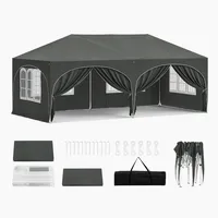 Woltu Pavillon, Faltpavillon 3x6 m, mit 6 Seitenwänden, Partyzelt