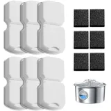 IHOUONE Katzen Trinkbrunnen Filter: 12 Filters Katzenbrunnen - 6 Kohlefilters Katzenbrunnen für Katze + 6 Schaumstofffilters - Hochwertige Materialien - Geeignet für Trinkbrunnen für Katze Edelstahl