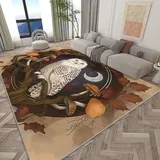 Generisch Teppiche Wohnzimmer Tiere Schneeeule Äste 140x200 cm Teppiche ​Wohnzimmerteppich Flauschig Teppiche Schlafzimmer für Wohnzimmer Esszimmer Kinderzimmer Schlafzimmer