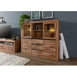 MASSIVMOEBEL24.DE Highboard 155 x 140 x 43 cm Braun