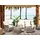 Beliani Gartensessel Ribolla Baumwolle 66 x 78 x 70 cm Cremeweiß mit Hocker