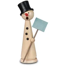 KWO Kunstgewerbe-Werkstätten Olbernhau GmbH KWO - Räuchermann mini Schneemann Herbert, natur, 15cm - 2025