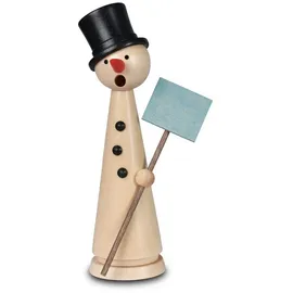 KWO Kunstgewerbe-Werkstätten Olbernhau GmbH KWO - Räuchermann mini Schneemann Herbert, natur, 15cm - 2025