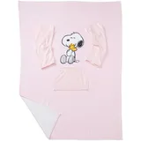 United Labels The Peanuts Snoopy Decke mit Ärmeln, Rosa, Flauschige Kuscheldecke 130x170 cm, Ärmeldecke mit Bauchtasche, TV Decke