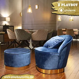 Playboy Pouf mit Aufbewahrung 55 x 35 x 55 cm Grau