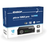 Edision Picco T265 pro Terrestrischer & Kabel Receiver DVB-T2/C H265 HEVC FTA Full HD PVR, USB, HDMI, SCART, S/PDIF, IR-Auge, USB WiFi Support, Universal 2in1 Fernbedieung, 2in1 Netzteil Schwarz