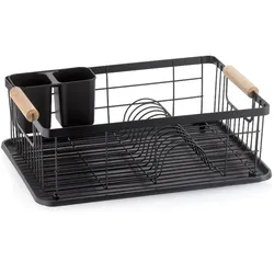 Geschirrabtropfkorb Rica Metall schwarz 42,0x31,5x15,0cm