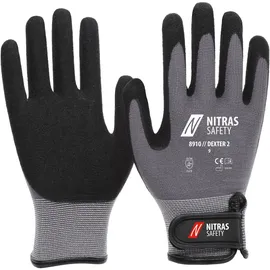 AS Arbeitsschutz NITRAS Dexter 2 Mechanikerhandschuhe, grau | schwarz 8