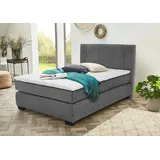 Jockenhöfer Boxspringbett »Family, inklusive 7-Zonen-TTFK-Matratzen und Kaltschaumtopper«, erhältlich in den Breiten 120,140 & 180cm, grau 403/19, , 37265313-0 Luxus-Microfaser flauschig,