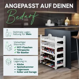 Novaliv Weinregal 36 Flaschen 6 tlg. Weiß