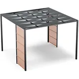 Pavillon 3x3, Wasserdicht Stabil Winterfest, Pulverbeschichteter Stahlrahmen, PA-Beschichtetes Dach, Integrierter Sichtschutz, Einfache Montage,