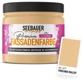 SEEBAUER diy Silikonharz-Fassadenfarbe Braun 300ML für Außen (No. 627 Toscana Valley) Selbstreinigende Fassadenfarbe mit Lotuseffekt - Geeignet für Putz, Mauerwerk und Beton