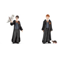 SCHLEICH 42633 Harry Potter & Hedwig, ab 6 Jahren, Wizarding World - Spielfigur, 4 x 2,5 x 10 cm & 42634 Ron Weasley & Krätze, ab 6 Jahren, Wizarding World - Spielfigur, 4 x 2 x 10 cm