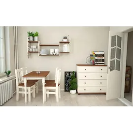 k koma Küchentisch 70 x 75 x 120 cm grau/weiß
