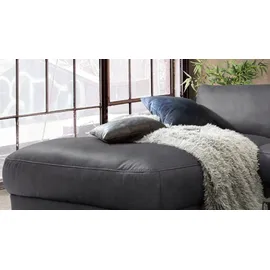 KAWOLA Sofa LOLA Ecksofa Stoff schwarz mit motorischer Relaxfunktion Recamiere links - Schwarz