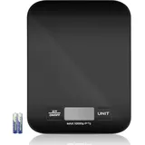 Tekenewbse Küchenwaage Digital, 10kg/ 1g Mit Großem LCD-Display und 2 Batterien, Schwarz Feinwaage Waage, Kitchen Scale, Haushaltswaage für Die Küchenwaagen, Digitalwaage Food Scale, Lebensmittelwaage