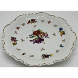 Casa Padrino Luxus Barock Porzellan Teller Weiß / Mehrfarbig / Gold Ø 33 cm - Porzellan Essteller - Luxus Barock Porzellan Accessoires - Reichenbach Porzellan - Luxus Qualität - Made in Germany